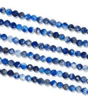 Fil de Perles Rondes Facettées Lapis Lazuli A 3 mm