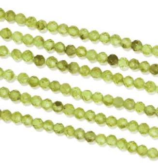 Péridot Facettée A perles 3mm sur fil 40cm