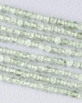 Prehnite Facettée AA perles 3mm sur fil 40cm