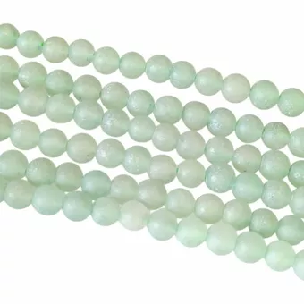Aventurine Verte A perles mates 4mm sur fil 40cm