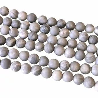 Jaspe Picasso perles mates 4mm sur fil 40cm