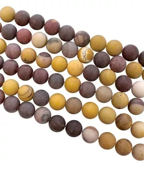 Fil de Perles Rondes Mates Jaspe Mokaïte A 8 mm