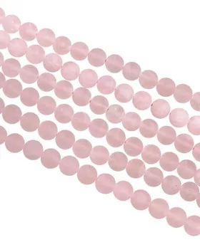 Fil de Perles Rondes Mates Quartz Rose A 8 mm