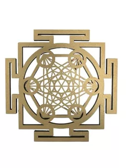 Plaque bois Métatron Sri Yantra  20cm