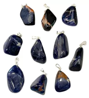 Pendentif pierre roulée Sodalite A x10