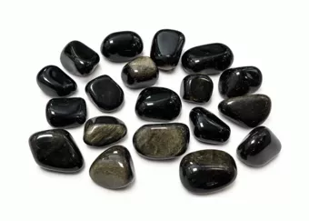 Obsidienne Noire Dorée A Pierres Roulées 3-4 cm 250 g