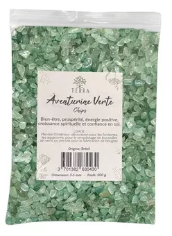 Chips de Pierres Naturelles Aventurine Verte A 3-5mm 500g