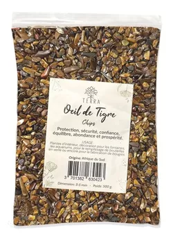 Chips de Pierres Naturelles Œil de Tigre Mat A 3-5mm 500g