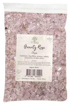 Chips de Pierres Naturelles Quartz Rose A 3-5mm 500g