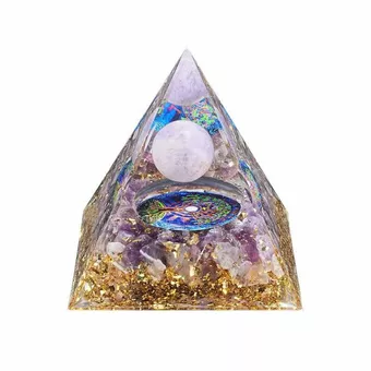Orgonite Pyramide Amethyste Arbre de Vie