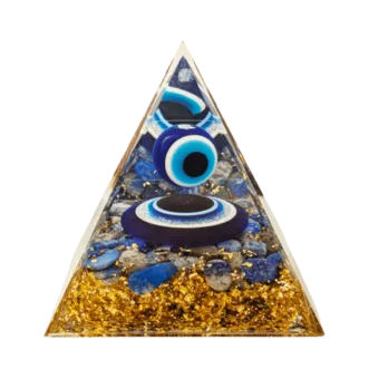 Orgonite Pyramide Mauvais Oeil & Lapis Lazuli