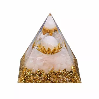Orgonite Pyramide Quartz Rose Lotus