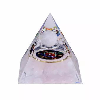Orgonite Pyramide Quartz Rose Métatron