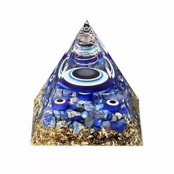 Orgonite Pyramide Mauvais Oeil & Lapis Lazuli