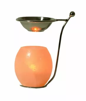 Brûle Parfum + Coupelle Métal et Bougeoir en Cristal de Sel Naturel RCH103 1Kg