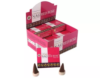 Encens Vijayshree Golden Nag Rose Rouge en Cônes