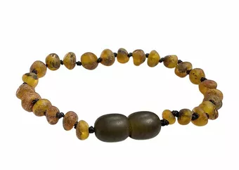 Bracelet Ambre Baltique Bébé vert Brut vissable 14cm