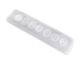 Règle 7 chakras en Sélénite 15cm 120g