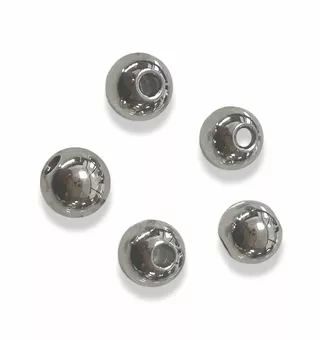 Perles charm's Intercalaire Boule en Acier Inoxydable Argentée 8mm x50