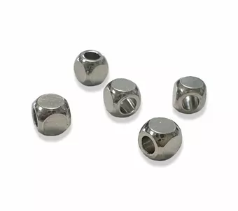 Intercalaires Cubes Arrondis Acier Inoxydable Argenté 4mm x100