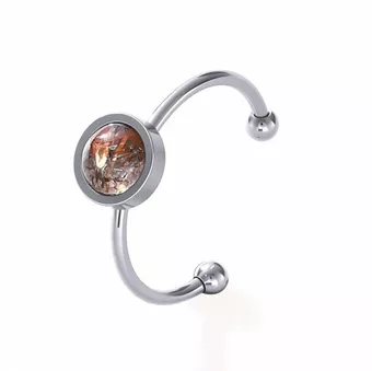 Bague Super Seven Noir – acier inoxydable argenté