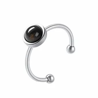 Bague Oeil de Tigre – acier inoxydable argenté