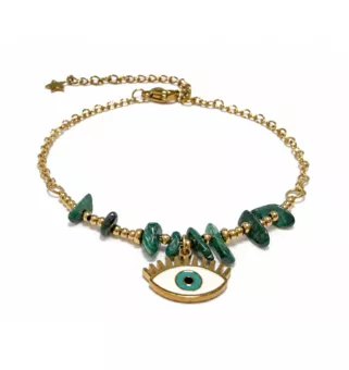 Bracelet Protection en Malachite A – Mauvais Œil