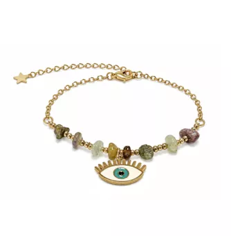 Bracelet Protection en Tourmaline Multicolore A – Mauvais Œil