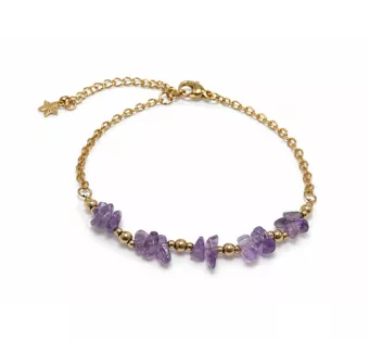 Bracelet Énergie en Améthyste A+ – Éclats de Pierre
