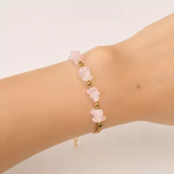 Bracelet Énergie en Quartz Rose A – Éclats de Pierre