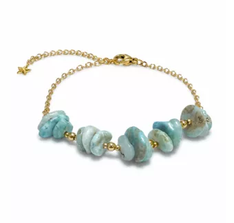 Bracelet Énergie en Larimar A – Éclats de Pierre