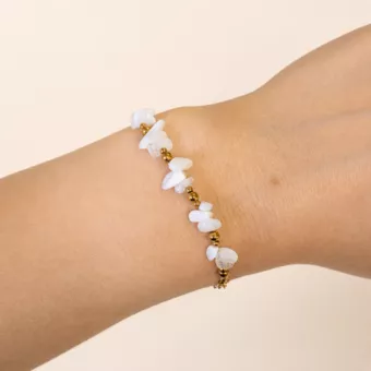 Bracelet Énergie en Pierre de Lune Blanche A – Éclats de Pierre