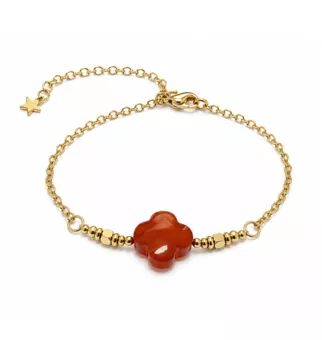 Bracelet Chance en Cornaline A – Trèfle