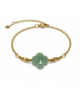 Bracelet Chance en Aventurine Verte A – Trèfle