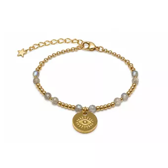 Bracelet Protection en Labradorite AA – Œil Protecteur