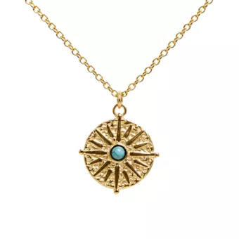 Collier Acier Inoxydable Doré Soleil Turquénite A