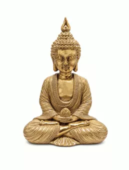 Statue Bouddha Méditation Doré en Résine 15 cm