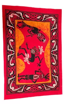 Tenture Batik Guerriers Africains