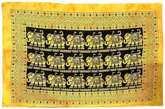 Tenture 8 elephant rectangle jaune