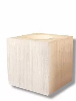 Bougeoir Cube en Sélénite Poli 7cm  0.7-1Kg