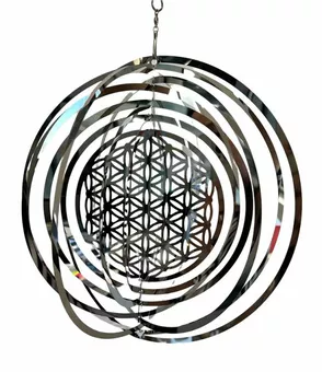 Carillon éolien 3D Acier Fleur de Vie 10cm