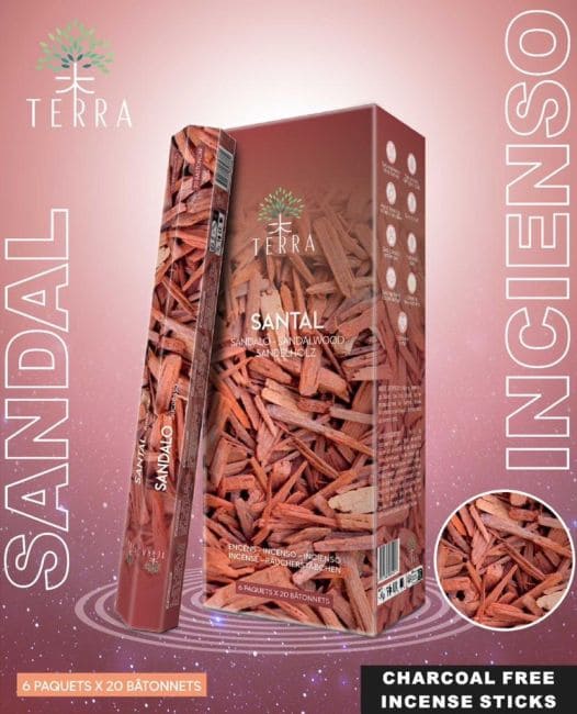 Encens Terra santal hexa sans charbon 30grs chez Arabesk|fr