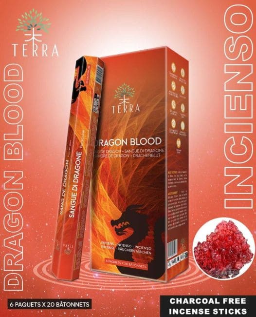 Encens Terra Sang de Dragon  hexa sans charbon chez Arabesk|fr