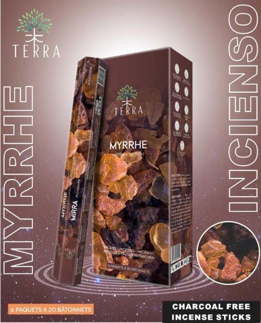 Encens Terra myrrhe hexa sans charbon 30grs chez Arabesk|fr