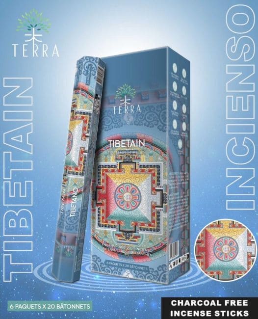 Encens Terra Tibetain  hexa sans charbon 30grs chez Arabesk|fr