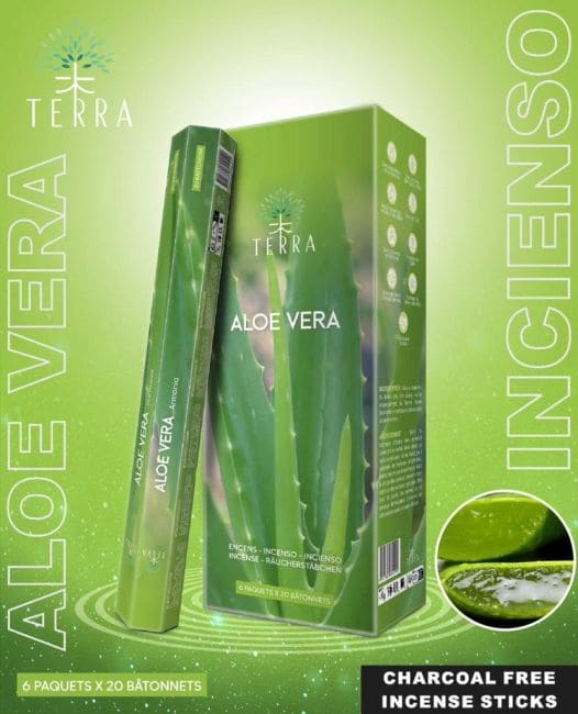 Encens Terra Aloe vera hexa sans charbon 30grs chez Arabesk|fr
