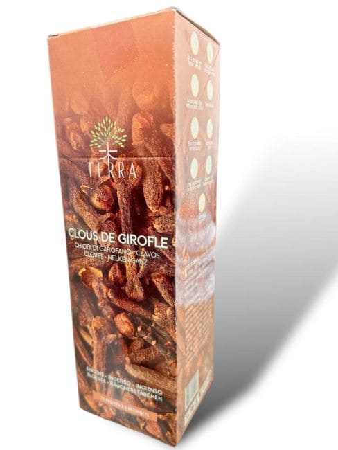 Encens TERRA Clou de girofle sans charbon 12grs chez Arabesk