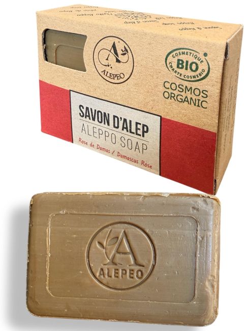 Savon d'alep rose de damas 100g - ECOCERT chez Arabesk|fr