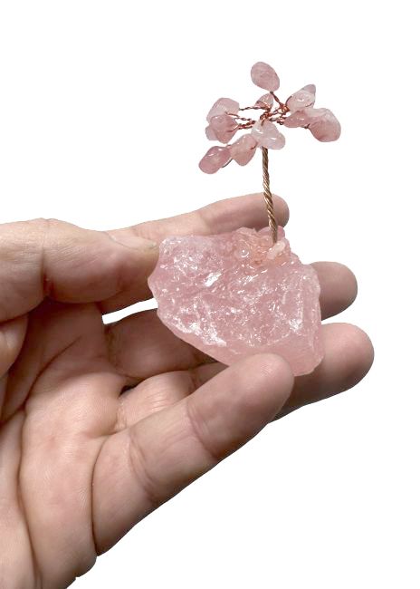 Arbre de Vie Quartz Rose sur Druse 8cm 