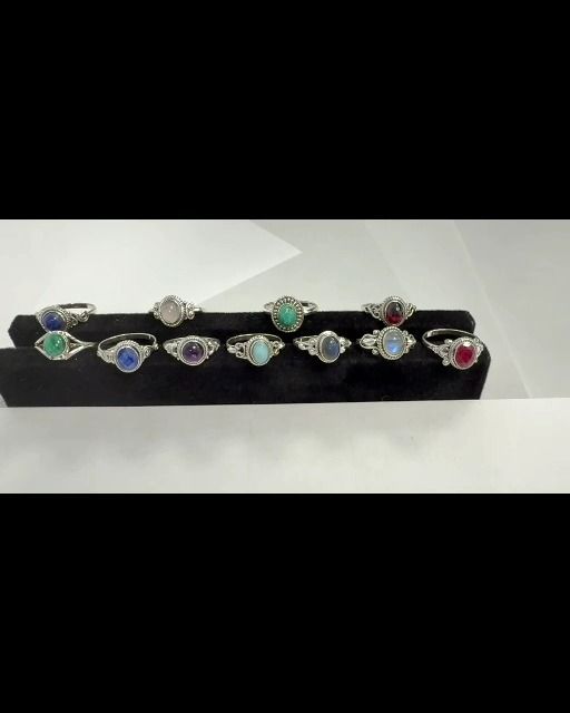 Bague Argent 925 Saphir Bleu Facetté AA T58